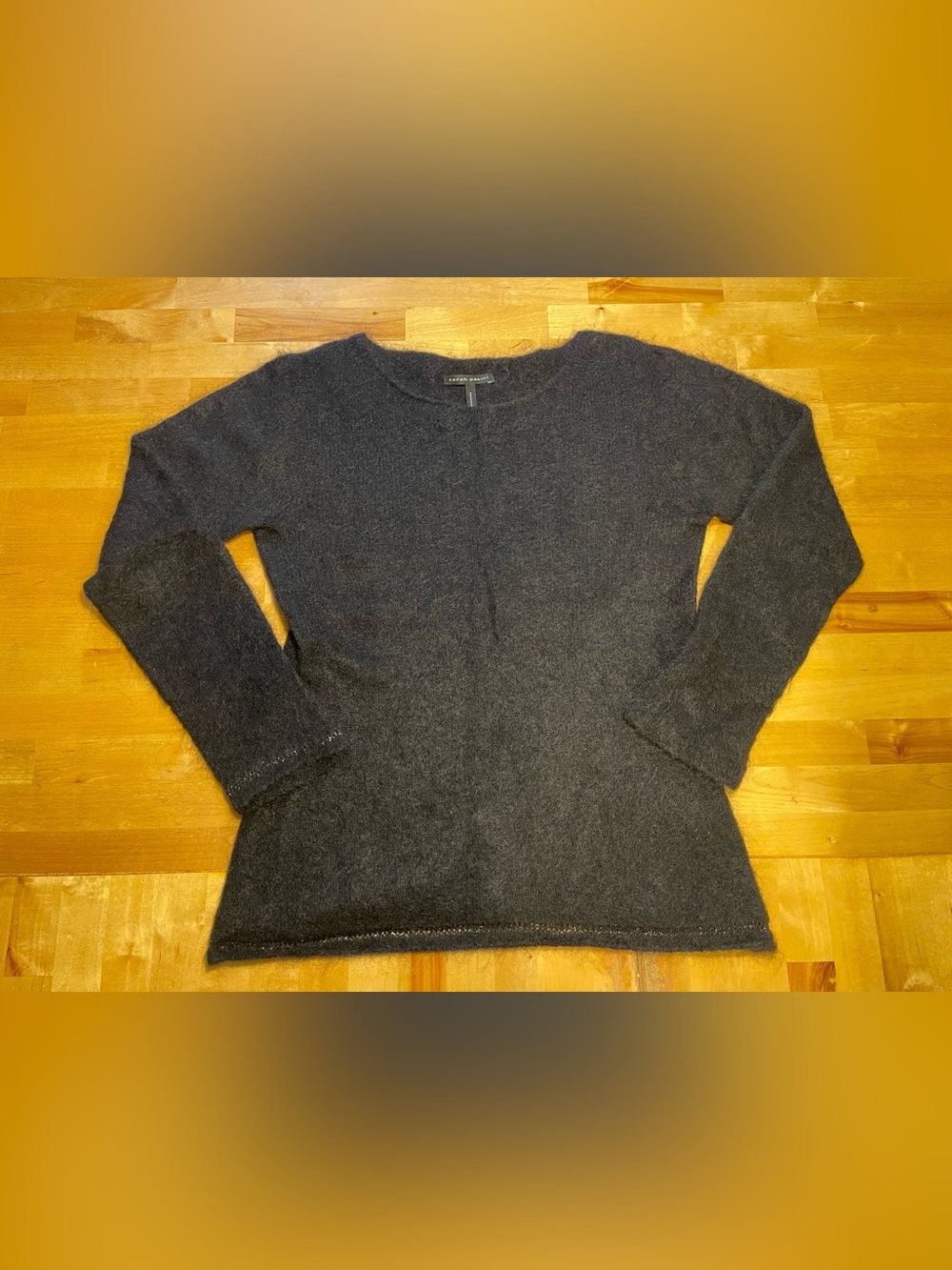 SARAH PACINI Italy Mohair Merino Wool Blend Metallic Trim Sweater One Size